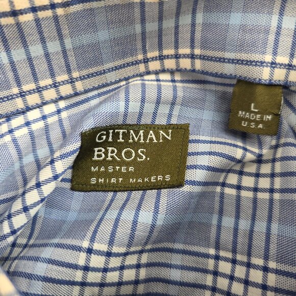 Gitman Bros Mens Plaid Long Sleeve Collared Button Down Shirt Size Large - Picture 6 of 6